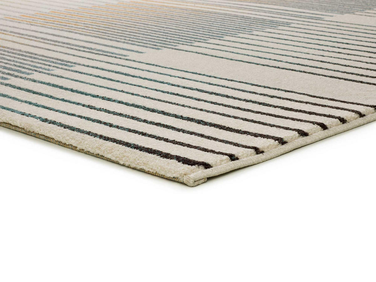 WEBTEPPICH Beige Debbi 140/200 cm - Blau/Beige, Naturmaterialien/Textil (140/200cm) - Atticgo