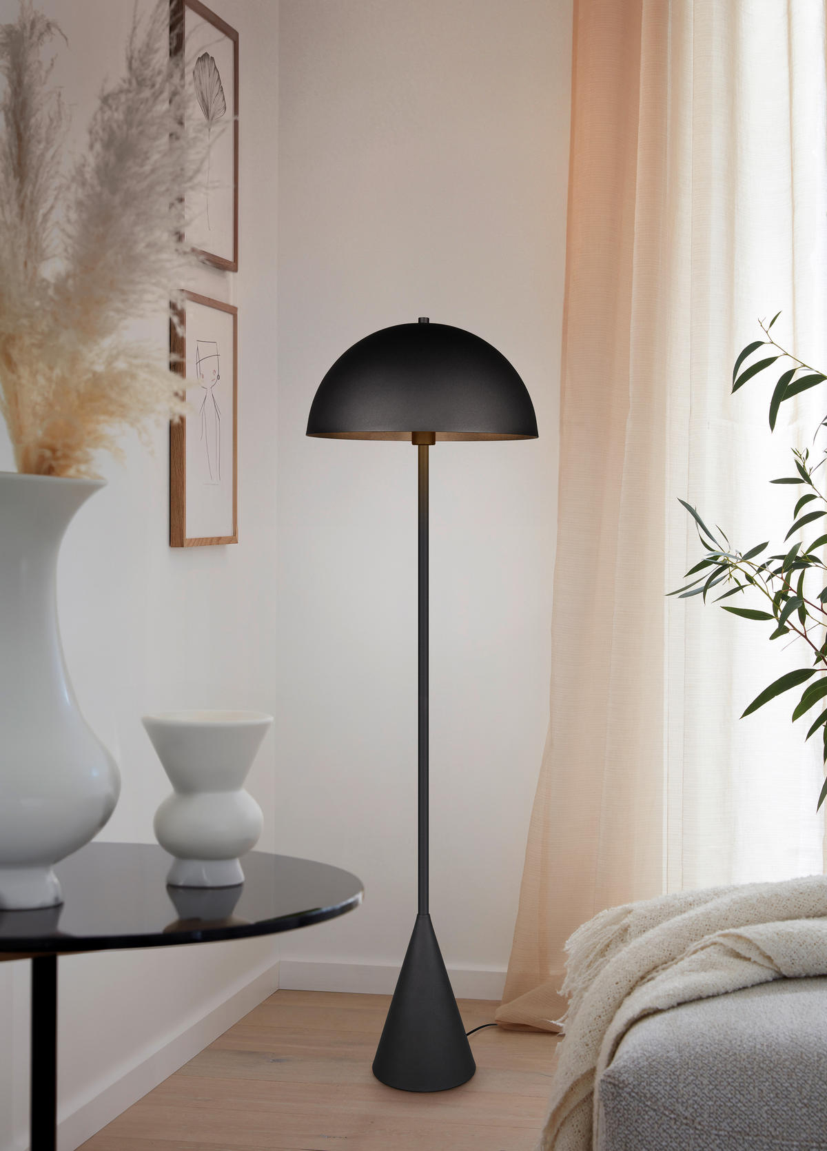 STEHLAMPE ALFIE - Schwarz - 40/40/130 cm - Schwarz, Metall (40/40/130cm) - Trio Leuchten