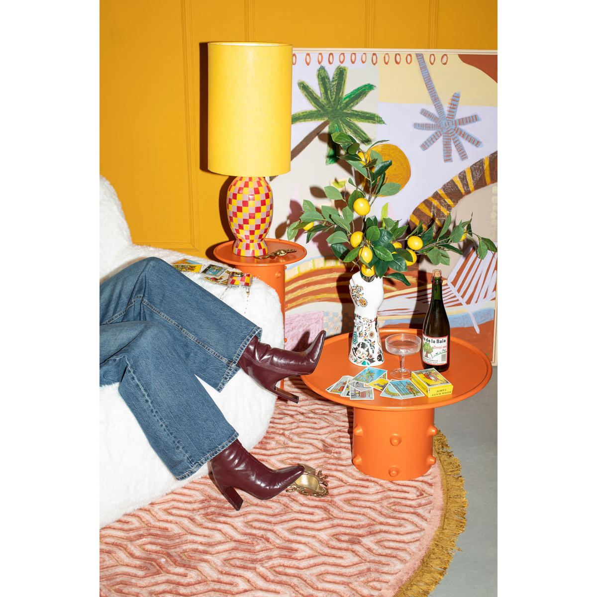COUCHTISCH Pinch Me Rond 59 cm Oranje - Orange, Metall (59/59/34cm) - Bold Moneky