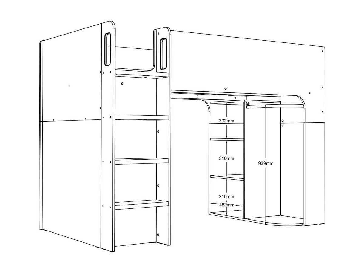 HOCHBETT - 1 -Sitzer - Holzspan - weiß - COLUMI - Weiß, Holz (110/200cm) - Vente-Unique