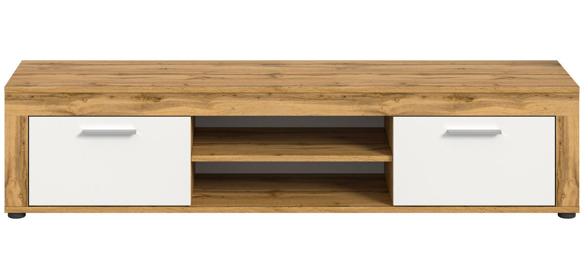 LOWBOARD JAM (B/H/T: ca. 160/37/40 cm) in Wotan Eiche Nachbildung/weiß - Eiche Wotan, Holzwerkstoff (160/37/40cm)