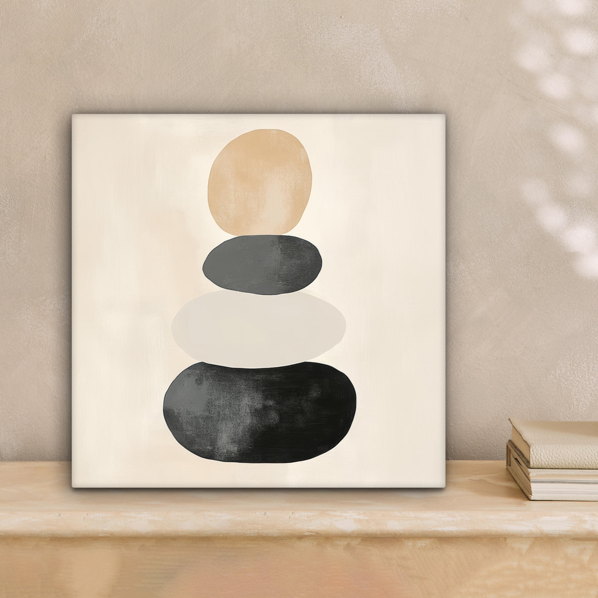 LEINWANDBILD Japandi - Wabi sabi - Beige 20x20 cm - Taupe, Textil (20/20cm) - MuchoWow