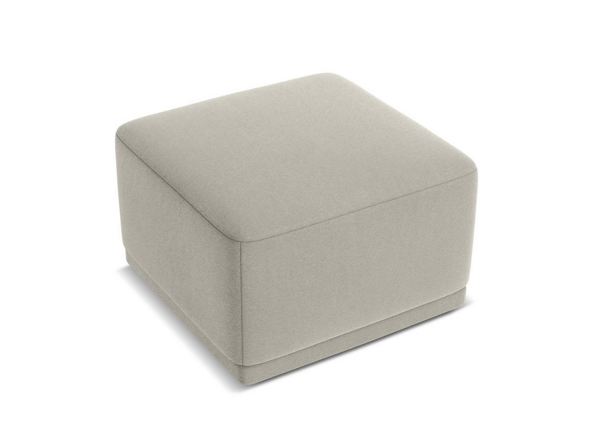 POUF Samt Stoff Creme - Perlmutt/Creme, Kunststoff/Textil (65/40/65cm) - Makamii