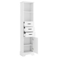 BADEZIMMERSCHRANK mit 3 Schubladen 38 x 26 x 172,5 cm Weiß - Weiß, Holzwerkstoff (26/172.5/38cm) - Beauniv