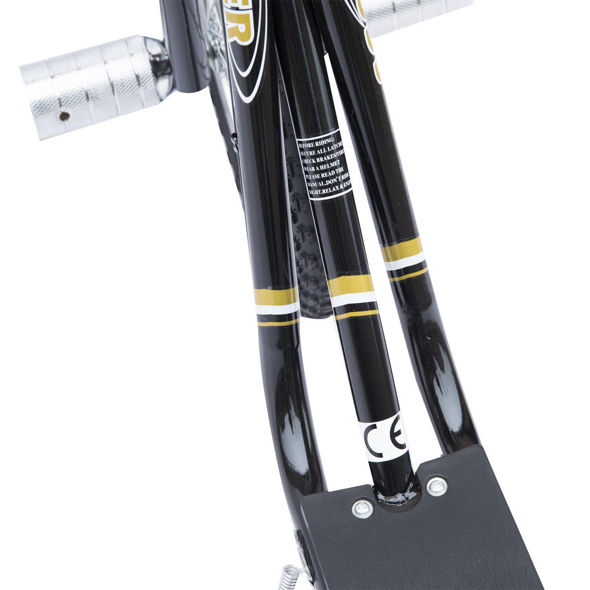 KINDERSCOOTER DE-16933 Große Luftreifen Ø 41 cm mit Pegs Schwarz - Schwarz, Metall (143/58/100cm) - ComfortXL