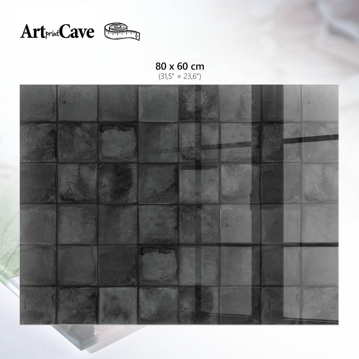 GLASPLATTE 80x60 cm – Fliesenmosaik - Beige, Glas (0.4/80/60cm) - ArtPrintCave