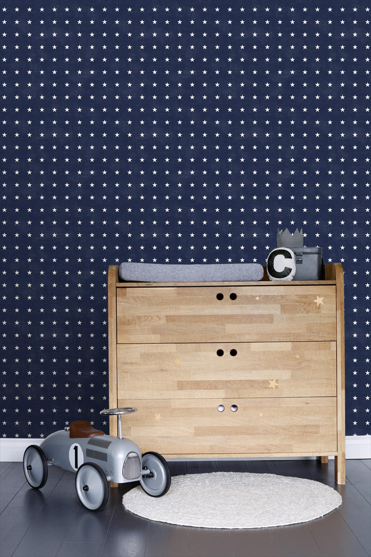 TAPETE Sterne 53 cm x 10.05 m - Blau, Papier (53/0.1cm) - ESTAhome
