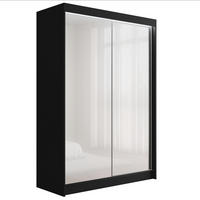 KLEIDERSCHRANK PEKA mit LED - 150 cm - Schwarz|Weiß - Schwarz/Weiß, Holzwerkstoff (150/215/61cm) - ALTDECOR