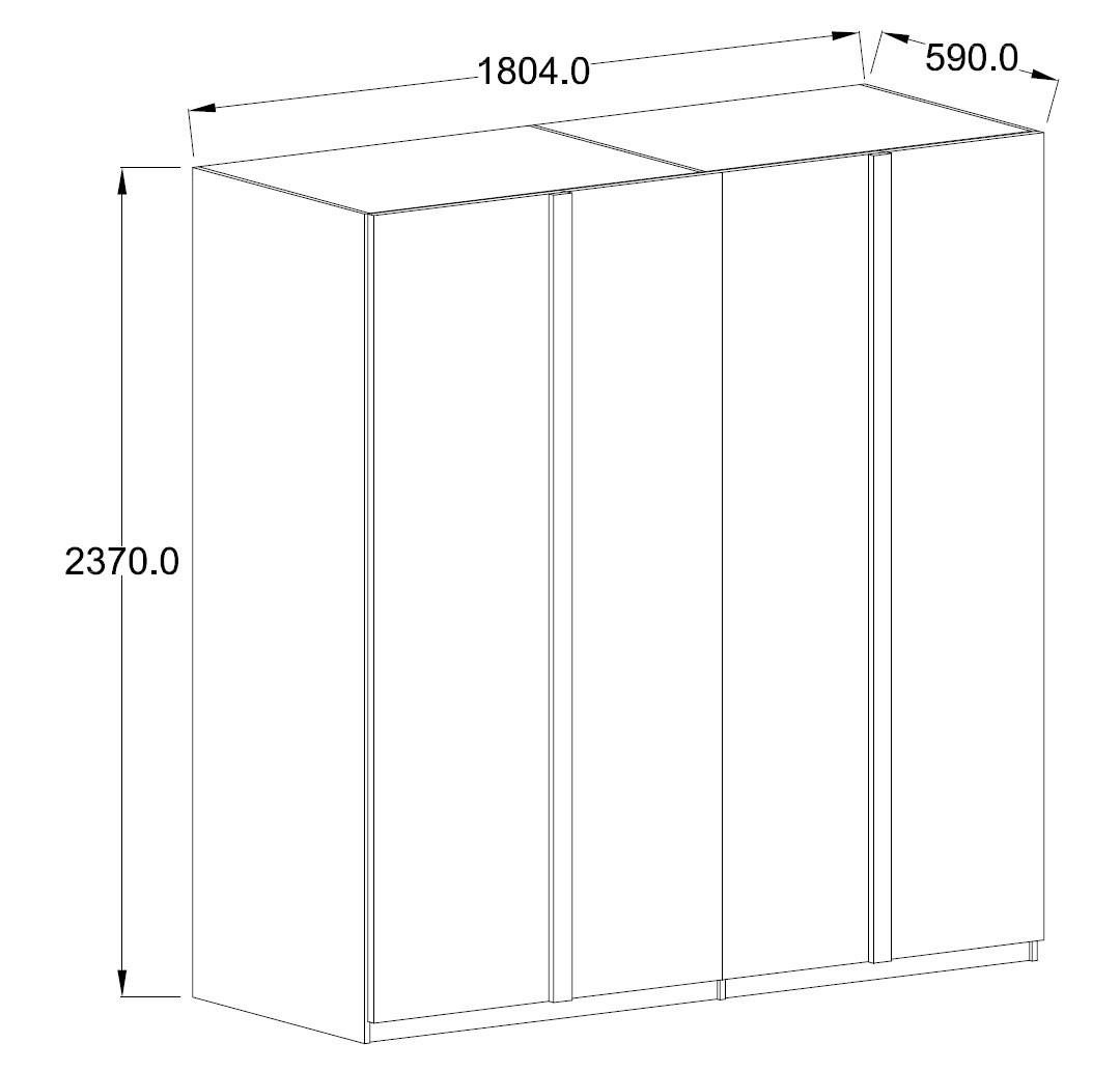 SCHLAFZIMMER-SET Italia Weiß matt / weiß hochglanz 5-teilig - Weiß Hochglanz/Weiß, Holz/Holzwerkstoff (160/200cm) - Feldmann-Wohnen