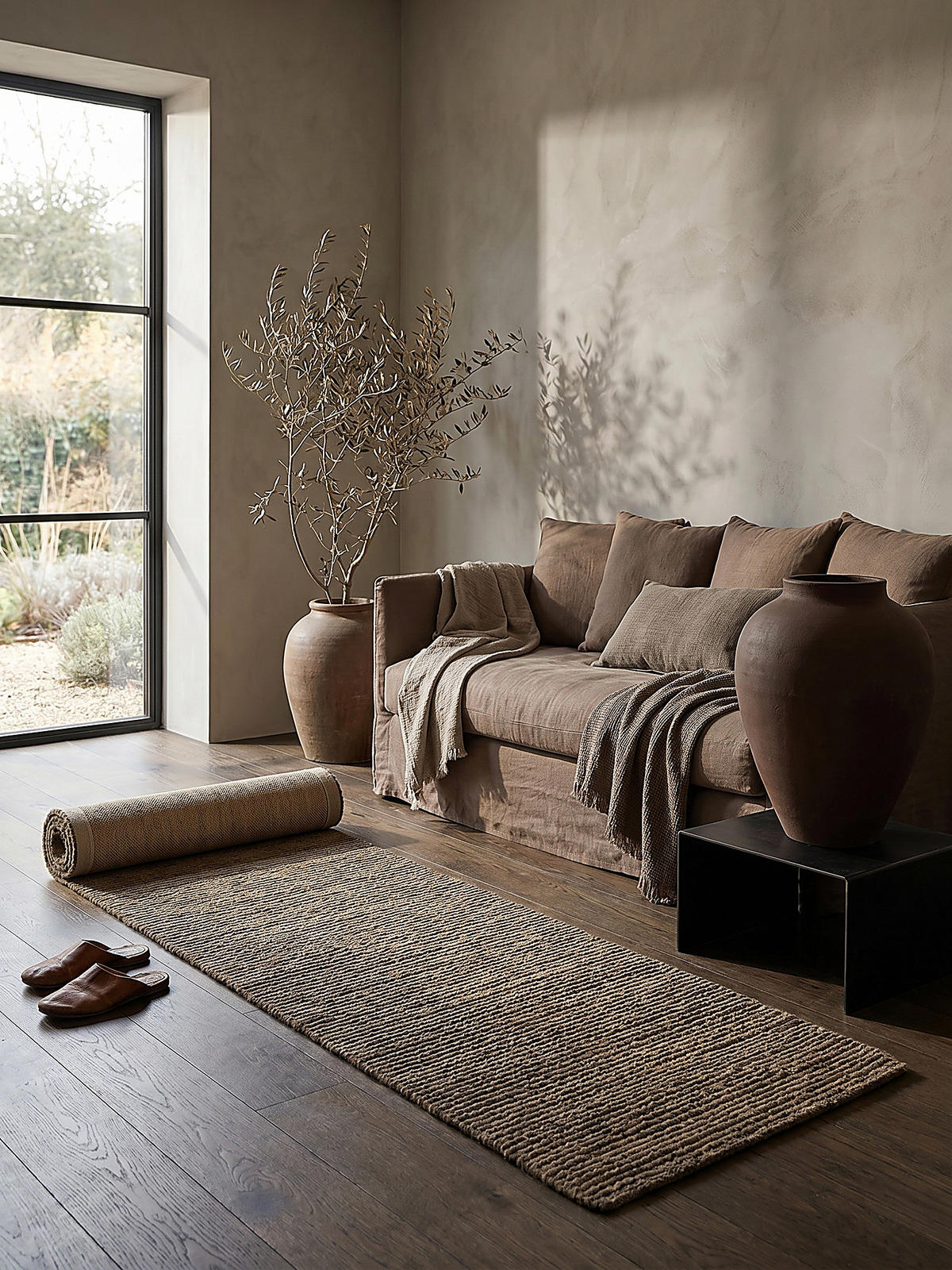 WOLLTEPPICH Boucle, Unifarben, Strapazierfähig, natürlich & pflegeleicht Erdtöne Läufer 80x230 - Grün, Textil (230/80cm) - KADIMA DESIGN