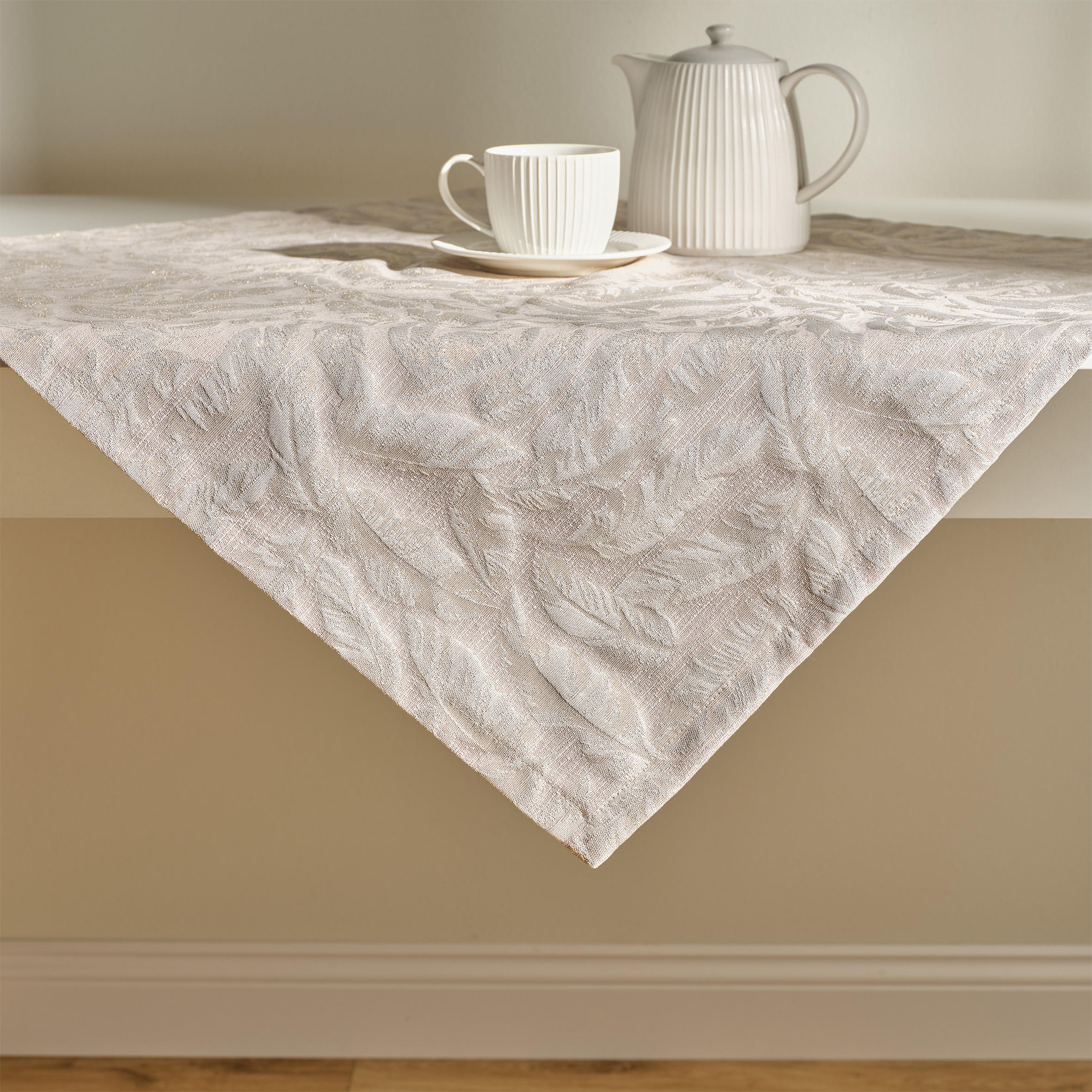 TISCHDECKE Sparkleaf - Beige, Textil (80/80/1cm) - home&you