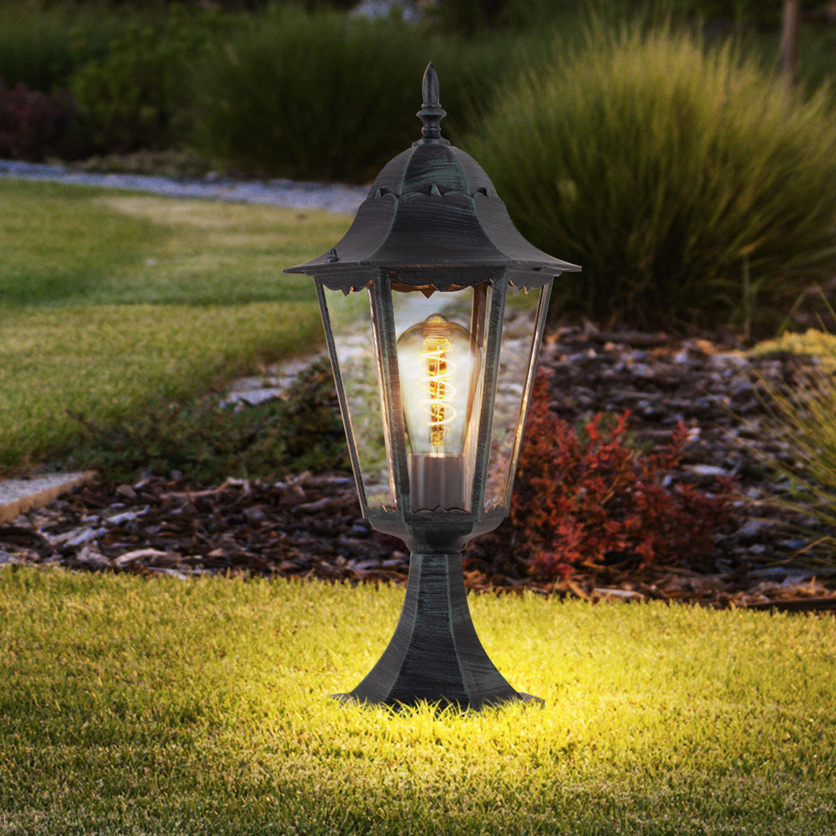 WEGELEUCHTE NORDERNEY Schwarz Spritzwassergeschützt - Schwarz, Glas (23.5/23.5/49cm)