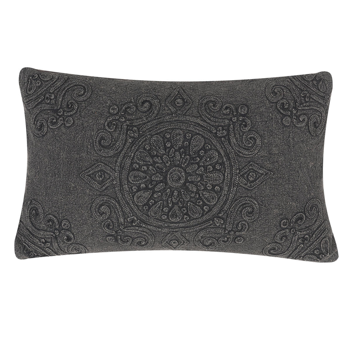 DEKOKISSEN 2er-Set Dunkelgrau 30/50 cm Veloor - Dunkelgrau, Naturmaterialen (30/50cm) - Beliani