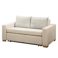 SCHLAFSOFA - Hellbraun/Kaschmir, Textil (153/90/90cm) - home24