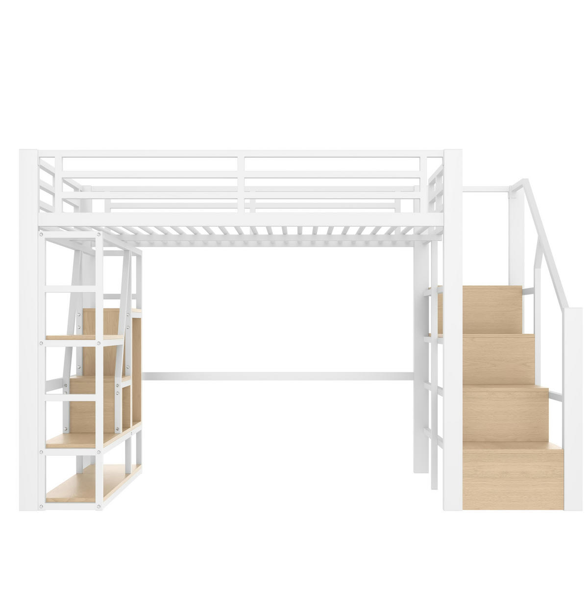 HOCHBETT 140/200 cm in Weiß mit Staustufen, LED-Lichtleiste und Rausfallschutz - Weiß, Holzwerkstoff (140/200cm) - BEAOK