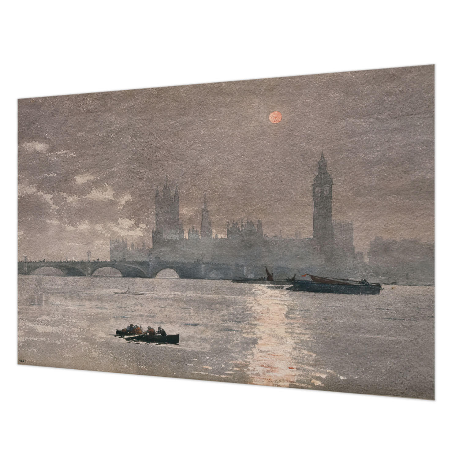 FOTOTAPETE 152x104 cm - Nachtpanorama - Grau, Textil (152/104cm) - Wallfluent