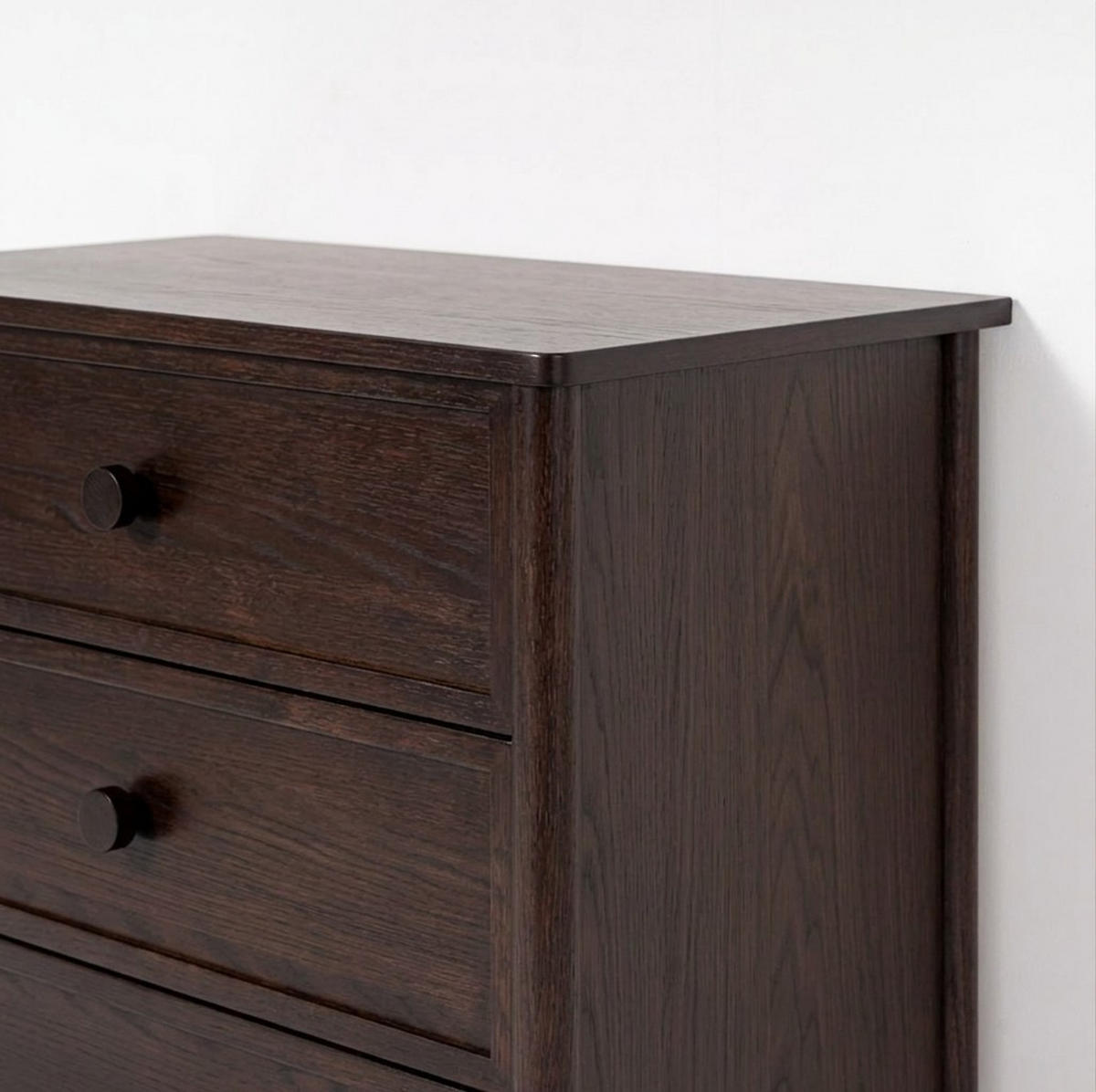 KOMMODE Rose, Eichenholz und Eichenfurnier, Espresso - Braun, Holz (80/80/45cm) - WOODEK