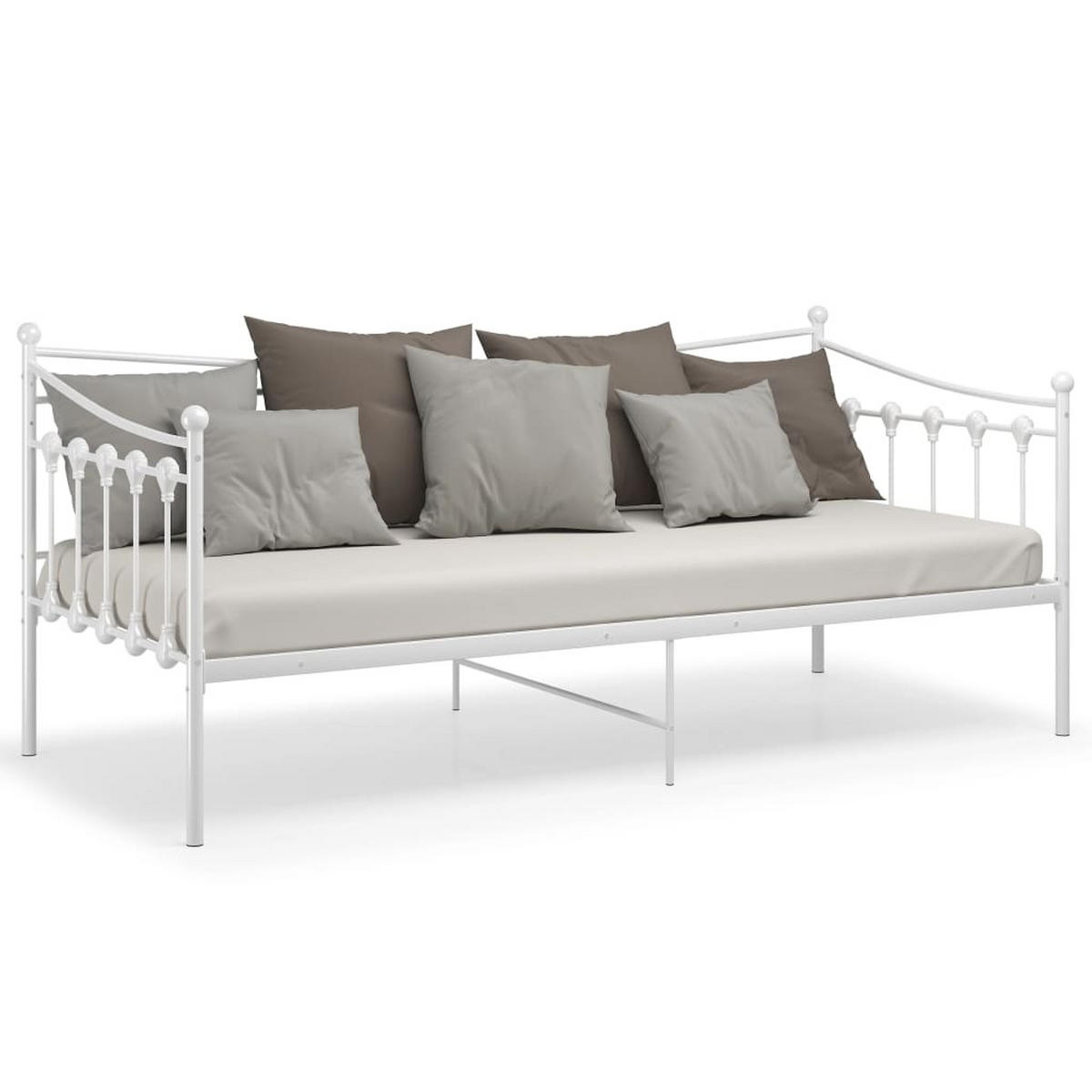 SCHLAFSOFA Bettgestell Weiß Metall 90x200 cm - Weiß, Metall (95/91.5/206cm) - furnicato