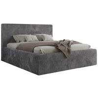 POLSTERBETT TILIANO CLASSIC 160/200 - Grau Cord - Schaum-Matratze - Grau, Textil (160/200cm) - MKS