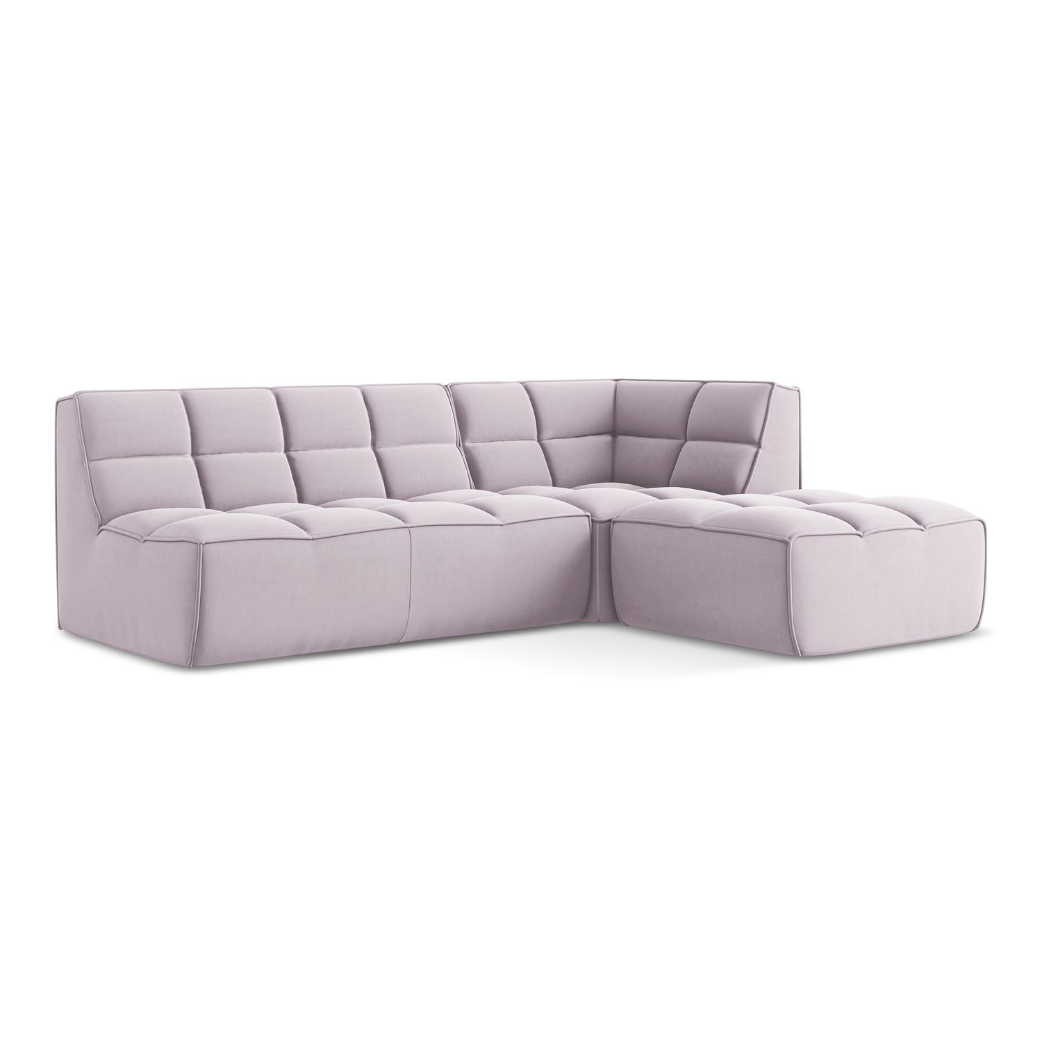 ECKSOFA Beidseitig Samt Stoff Violett - Lila/Flieder, Kunststoff/Textil (258/178cm) - LaMiaSofa