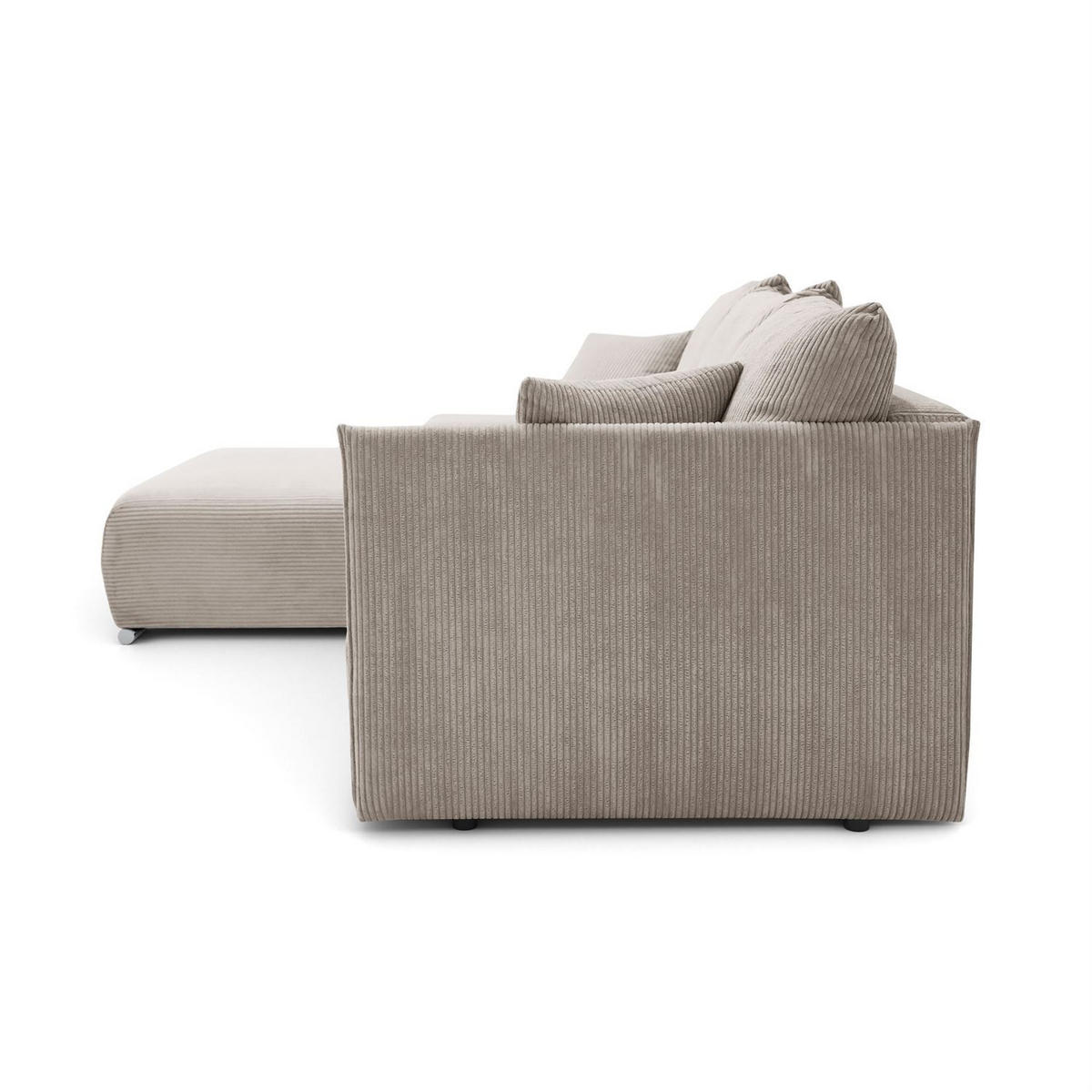 ECKSOFA LAVIO L mit Schlaffunktion und Bettzeugkasten Linke - Beige, Textil (246/188cm) - Lookway