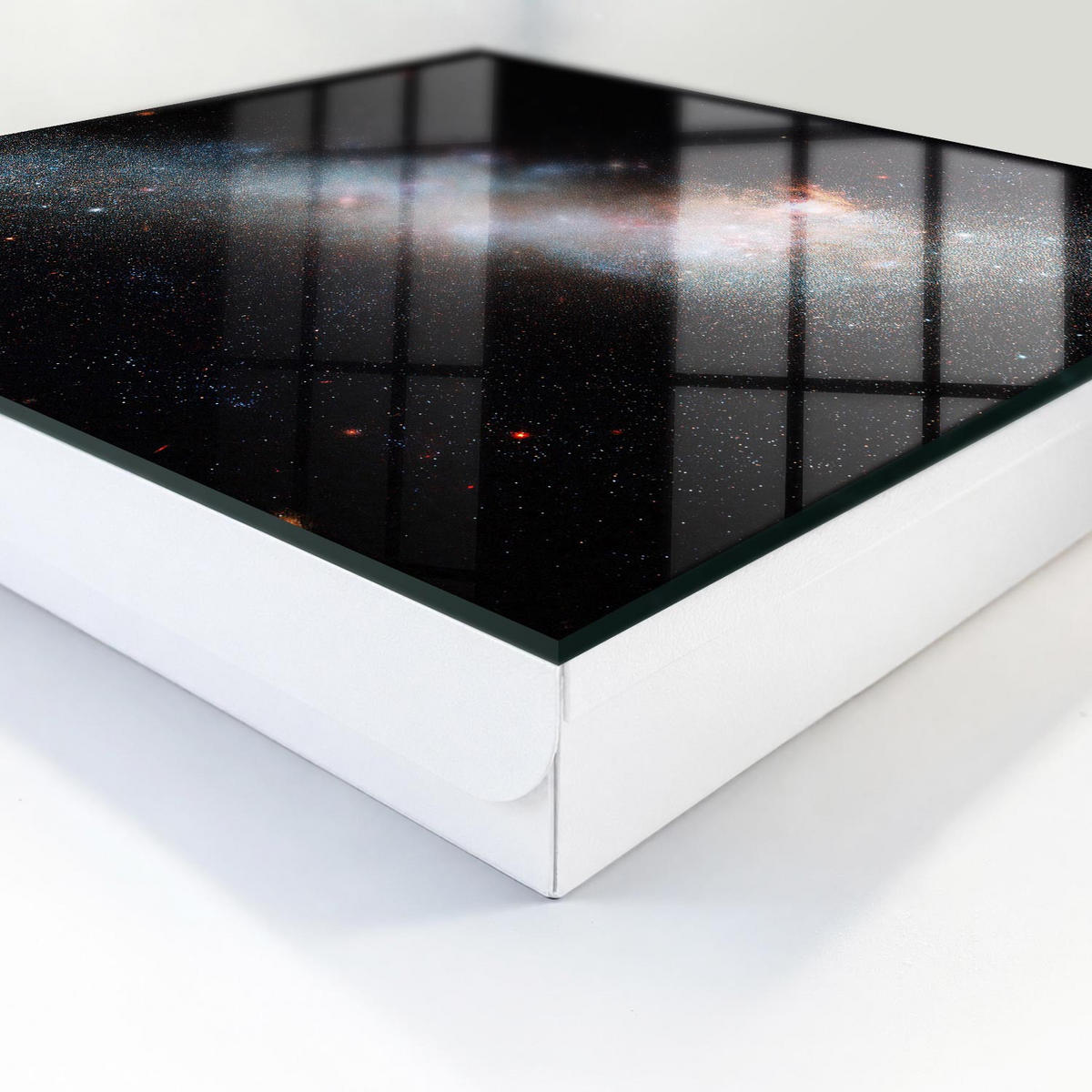 SCHLÜSSELBOX Weiß 30x30 cm – Türöffnung nach rechts - Galaktische Mysterien - Schwarz, Metall (30/30/5cm) - TULUP