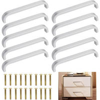 KÜCHENGRIFF 10er-Set Aluminium - Weiß, Metall (1/2.1/10cm)