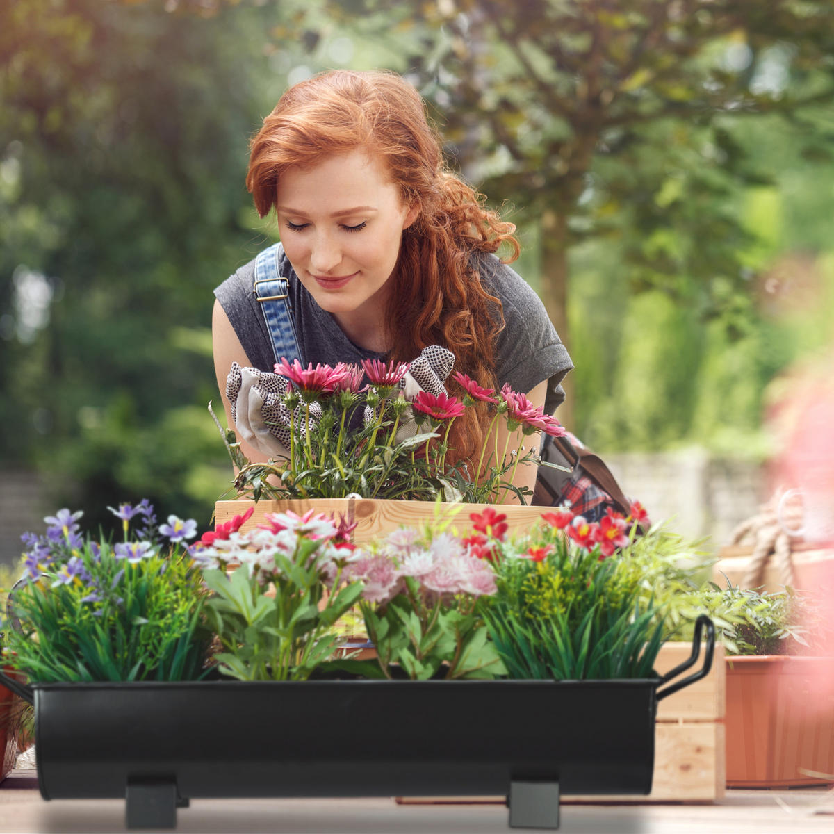 2XBLUMENKASTEN - Schwarz, Metall (61/16.5/14cm) - Relaxdays