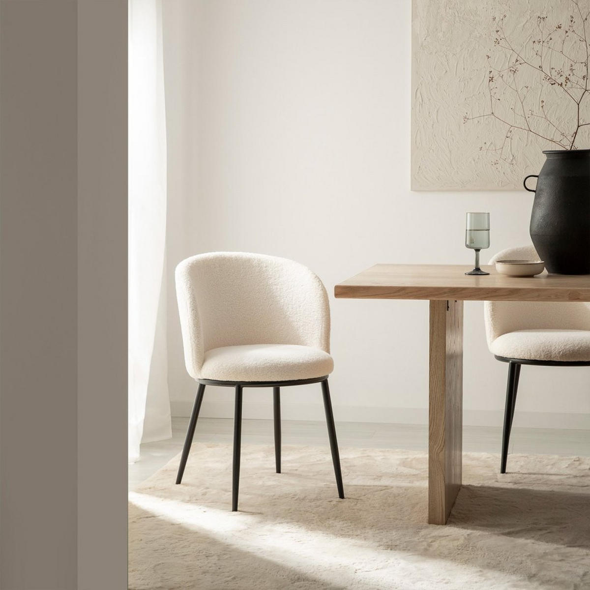 ESSZIMMERSTUHL Nolan Weiß 51 cm x 80 cm 2er-Set - Weiß, Textil (51/80/57cm) - Klast Home