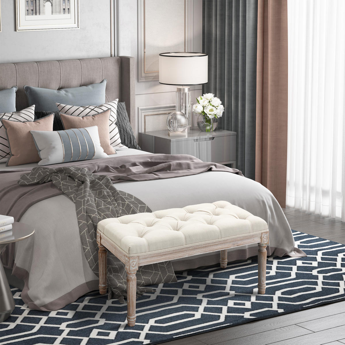 SITZBÄNKE Beige 1 Stück - Beige, Kunststoff (80/43/40cm) - GiPP