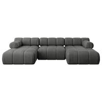 WOHNLANDSCHAFT modulares Sofa Tesso-U1 - 285x160x70 cm Dunkelgrau Velours - Dunkelgrau, Holzwerkstoff/Textil (285/70/160cm) - ALTDECOR