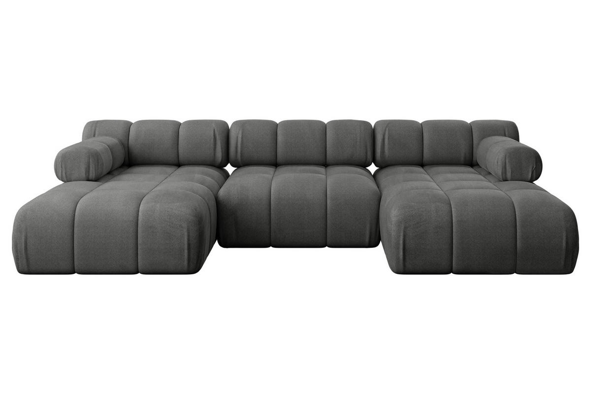 WOHNLANDSCHAFT modulares Sofa Tesso-U1 - 285x160x70 cm Dunkelgrau Velours - Dunkelgrau, Holzwerkstoff/Textil (285/70/160cm) - ALTDECOR