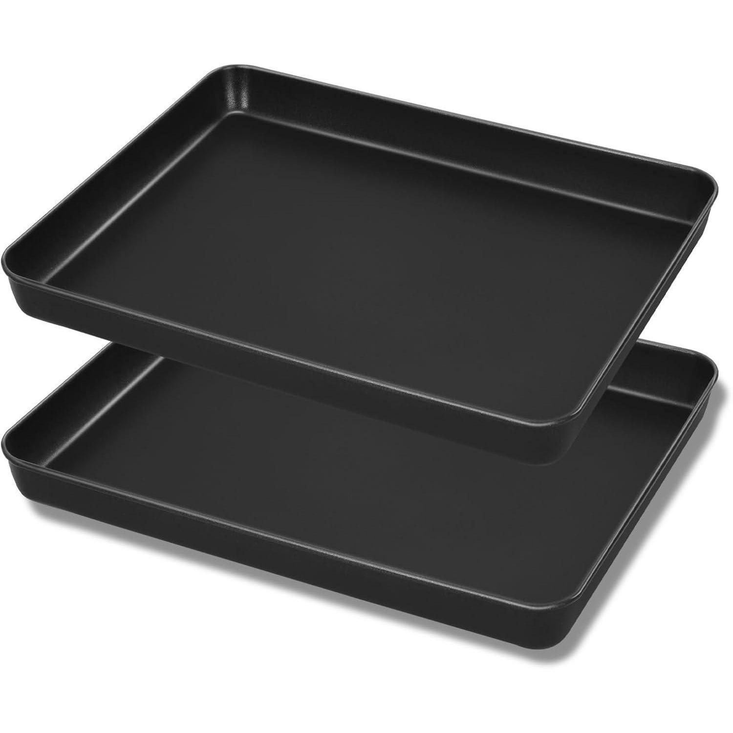 BACKBLECH 2er Set Karbonstahl 23,7 cm - Schwarz, Metall (17.7/2.5/23.7cm)