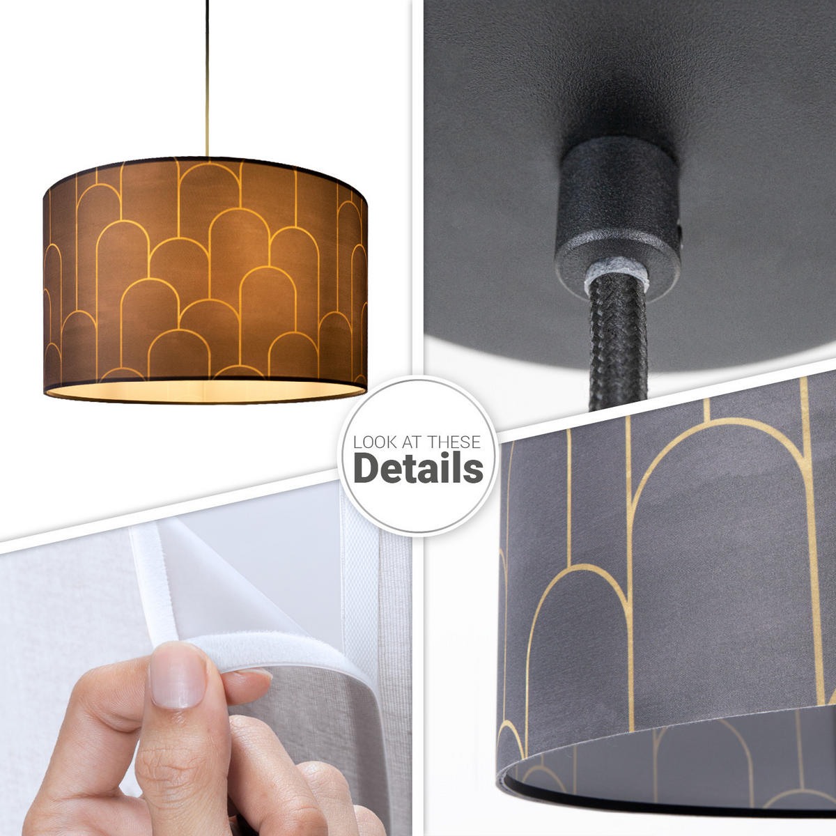 PENDELLEUCHTE Hugo Pd1 Pil 005 - Schwarz, Metall (45.5/45.5/27cm) - Paco Home