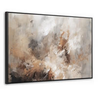 LEINWAND Bilder mit Rahmen - Farbe - Abstrakt - Beige - Kunst - 140x90 - Greige, Textil (140/90cm) - MuchoWow