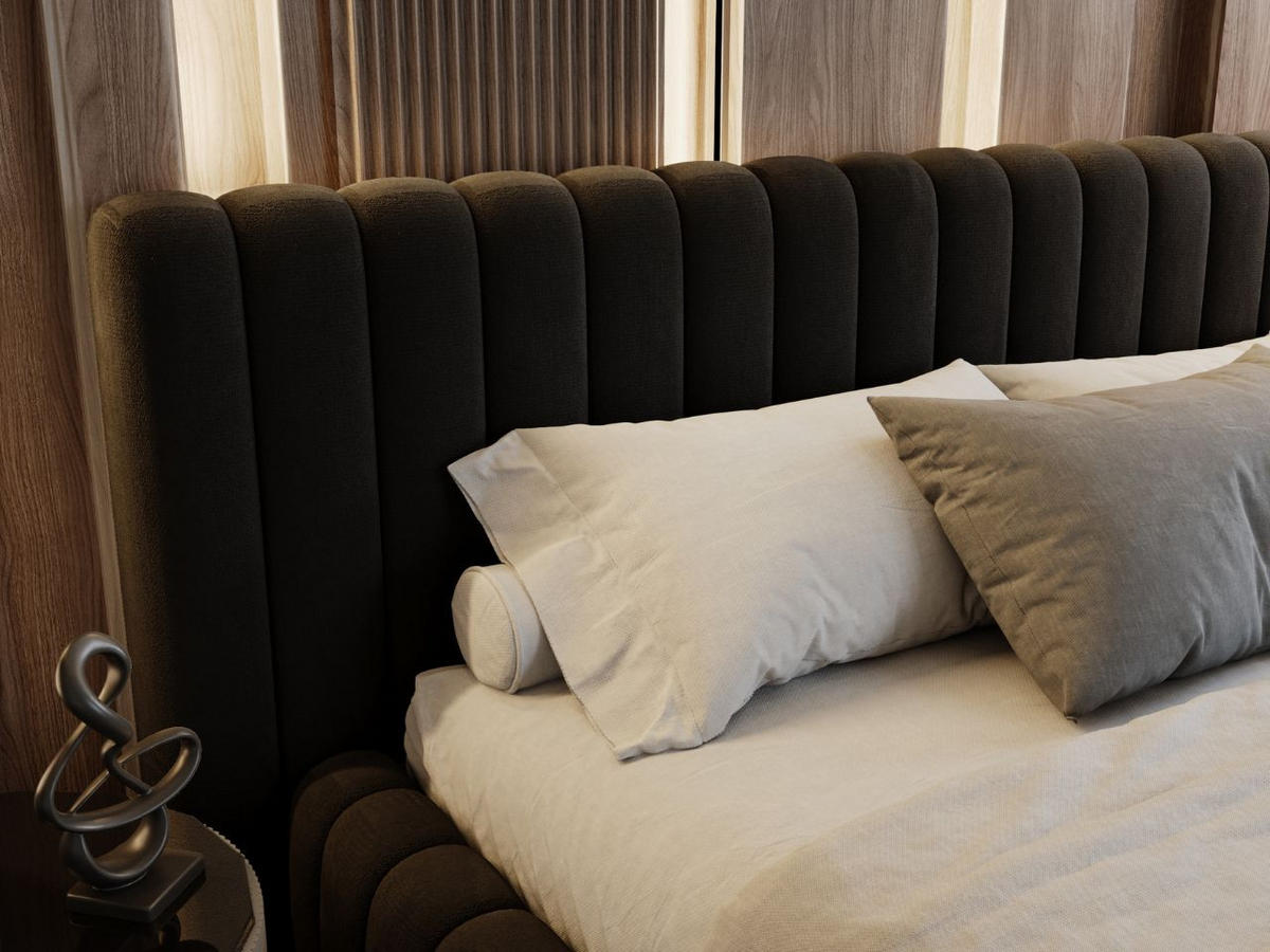 POLSTERBETT Bliss 200x200 Schwarz - Schwarz, Textil (200/200cm) - Graingold