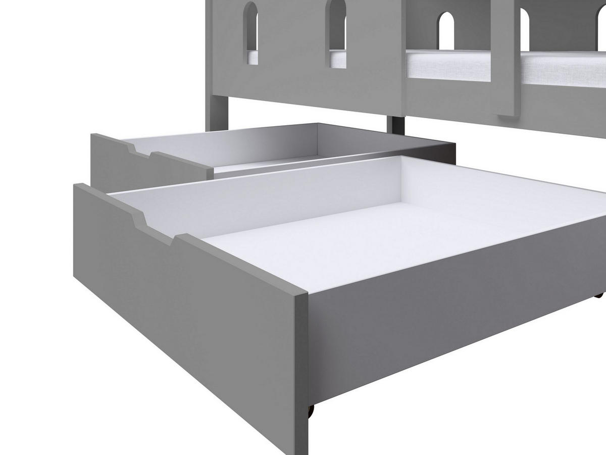 VYSOKÁ Postel AVALON 75x180 s úložným prostorem, Šedá - šedá, dřevo (75/180cm) - MASSENO