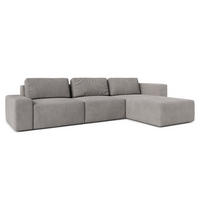 ECKSOFA L Form Arkleton Grau 360/180/93 cm Rechts Bequem & Modern - Schwarz/Grau, Kunststoff/Textil (360/180cm) - AX Living
