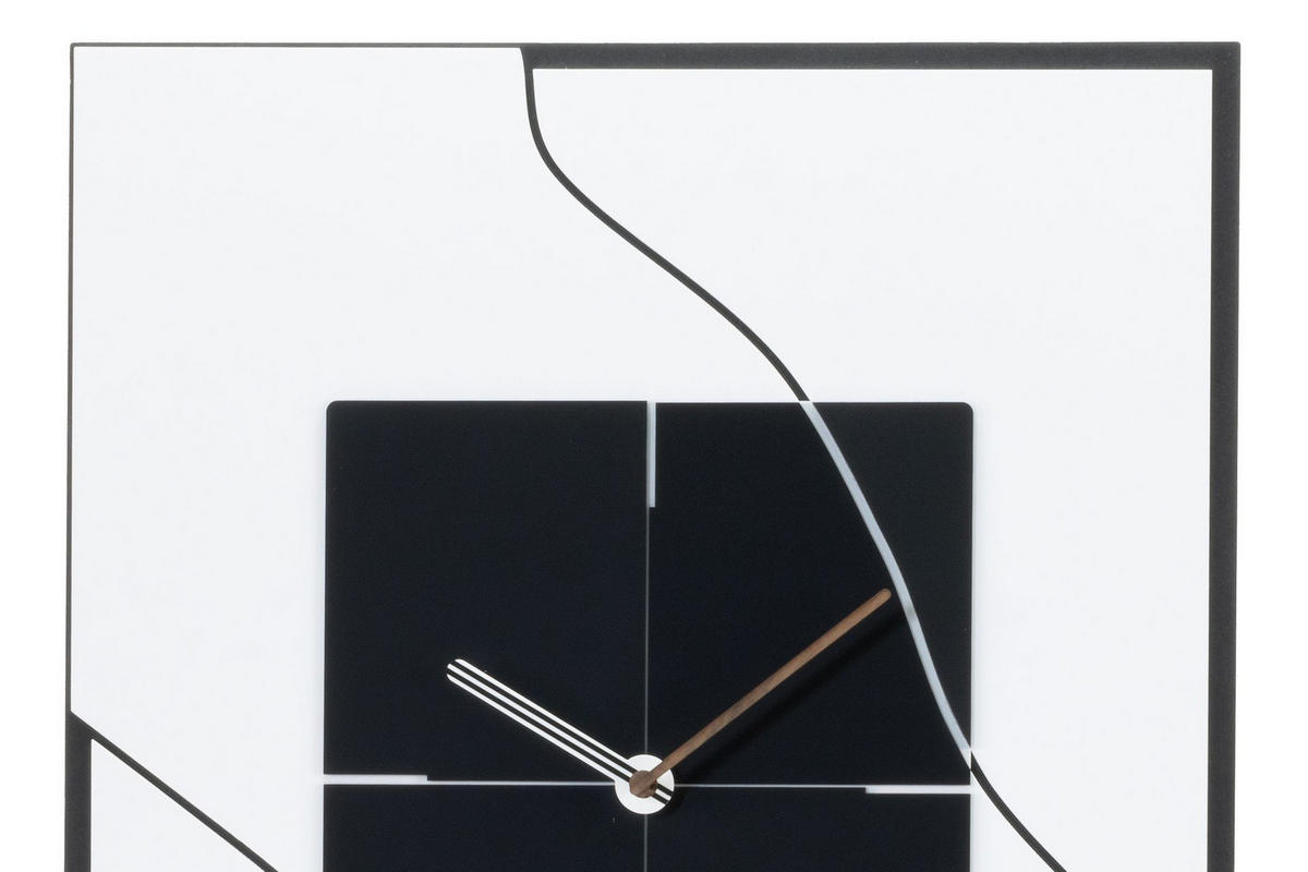 WANDUHR Design Schwarz-Weiß 40/51 cm - Schwarz, Kunststoff (2.16/50.5/1cm) - ONZENO
