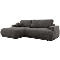 ECKSCHLAFSOFA RINA L Grau Schenille grob gewebt - links - Schwarz/Grau, Kunststoff/Textil (267/170cm) - MKS