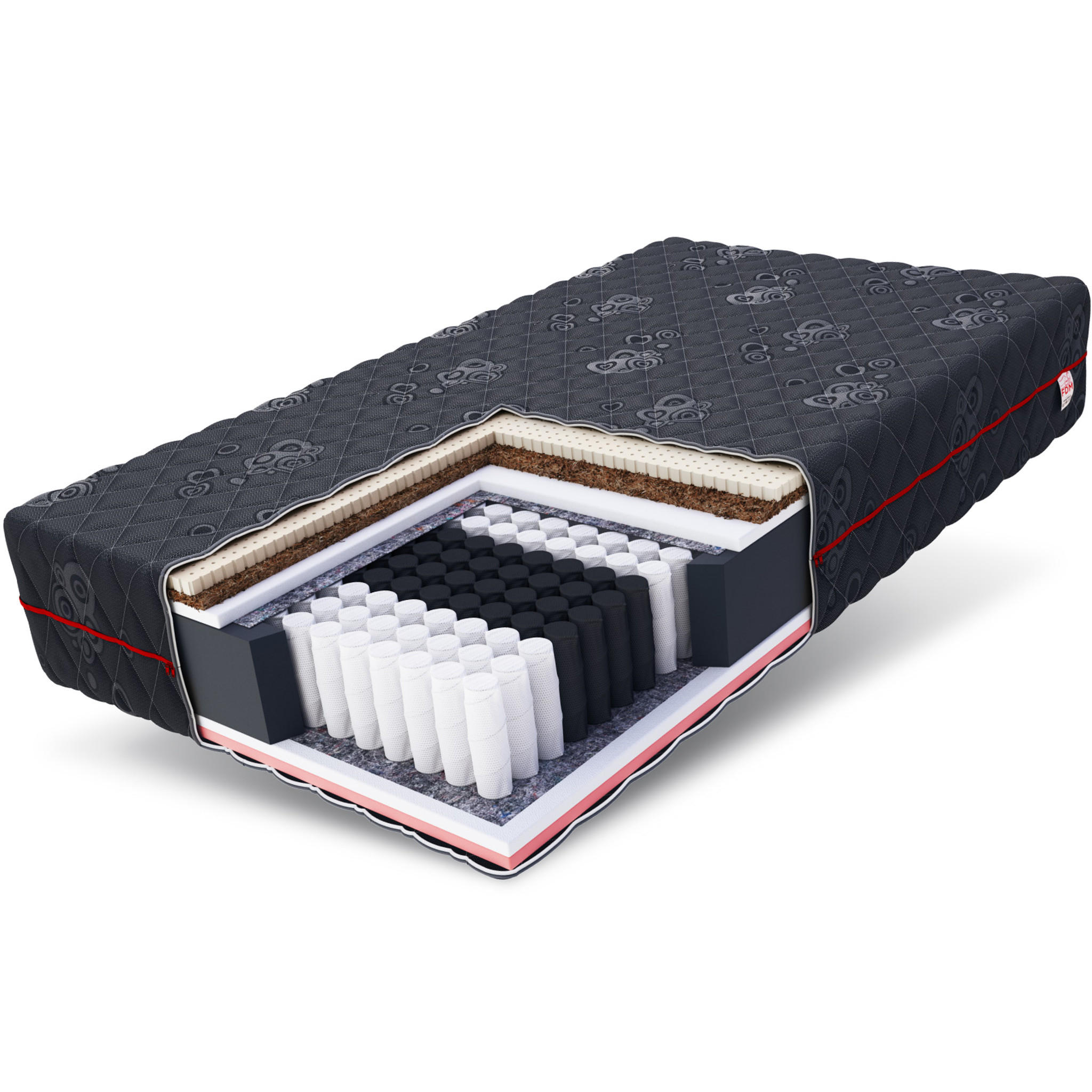 TASCHENFEDERKERNMATRATZE BLACK MAX - Schwarz, Textil (100/200cm) - FDM