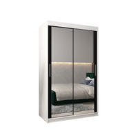 SCHWEBETÜRENSCHRANK 200/120/62 2-türig - Silberfarben/Schwarz, Holz/Kunststoff (120/200/62cm) - Abiks Möbel