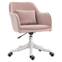 MASSAGE Bürostuhl Drehstuhl Arbeitstuhl mit Vibrationsfunktion Samt Rosa - Rosa, Textil (70/86/57cm) - Vinsetto