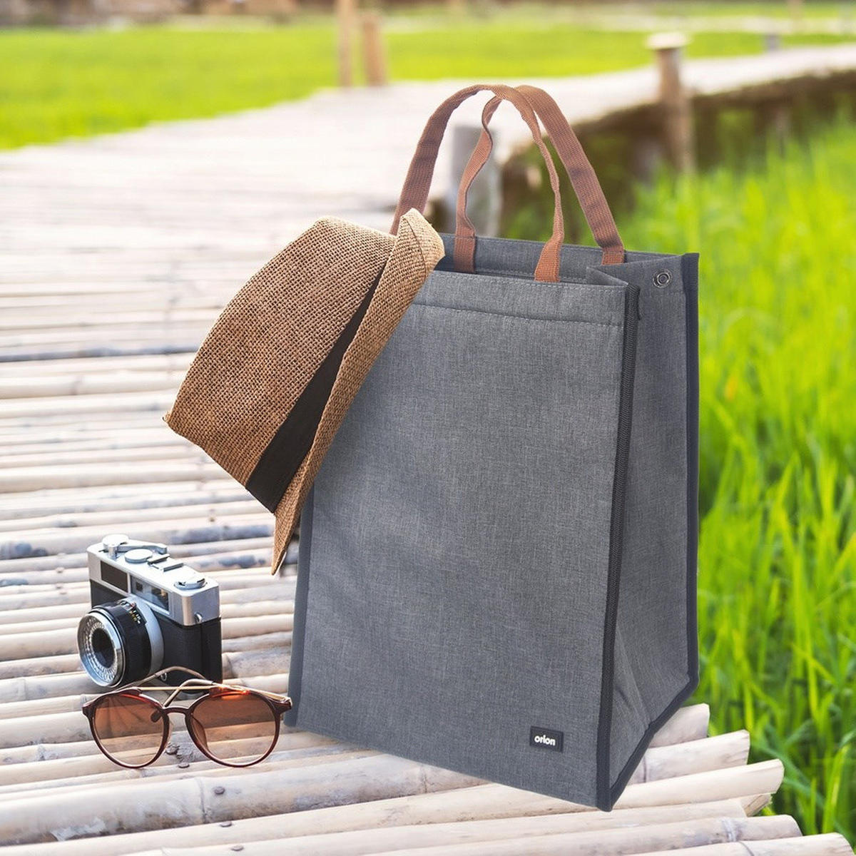 THERMOTASCHE Termo-Lunch 14 l Grau - Grau, Textil (15/35/27cm) - Orion 