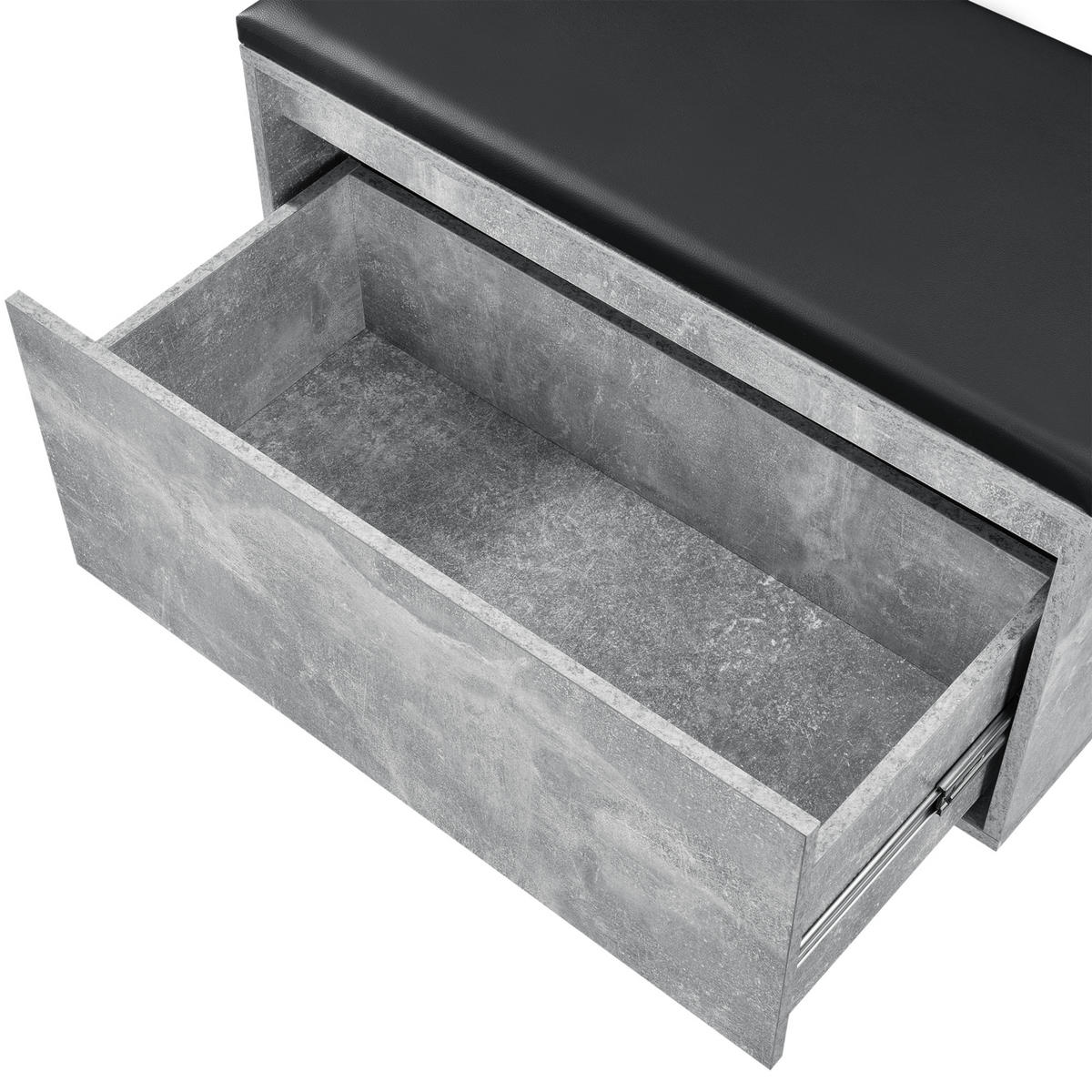 SCHUHBANK Degerfors - Schwarz/Grau, Holzwerkstoff/Kunststoff (39/45/80cm) - [en.casa]