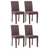 STUHL 4er Set Stoff braun - Braun/Cappuccino, Holz/Textil (41/91/47cm) - CLP