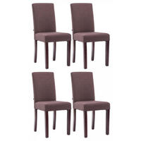 STUHL 4er Set Stoff braun - Braun/Cappuccino, Holz/Textil (41/91/47cm) - CLP