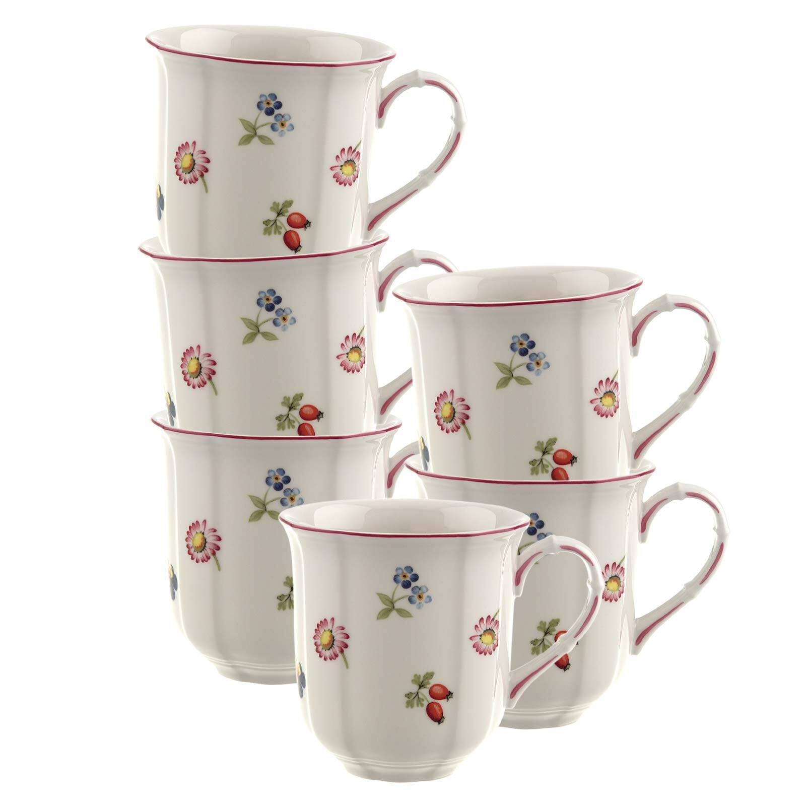 HENKELBECHER Petite Fleur weiß 300 ml 6er Set - Weiß, Keramik (0.3L) - Villeroy & Boch