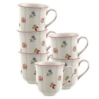 HENKELBECHER Petite Fleur weiß 300 ml 6er Set - Weiß, Keramik (0.3L) - Villeroy & Boch