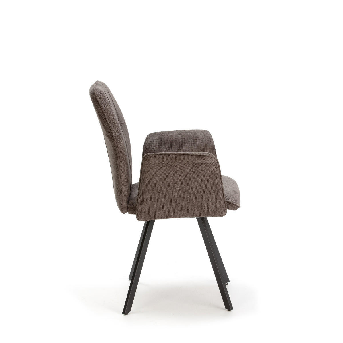 SADA 2 látkových křesel s černými kovovými nohami, šířka 62 cm - MERY - tmavě šedá, textil (60/47/62cm) - Calicosy